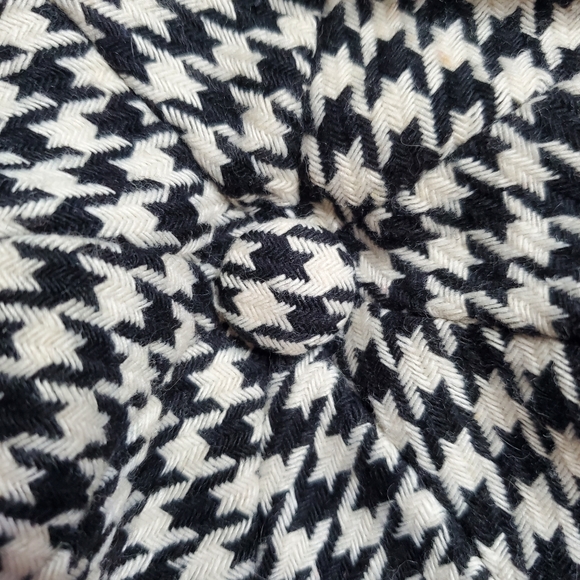 Black and white houndstooth newsboy cap fashion brim hat one size - Picture 10 of 15